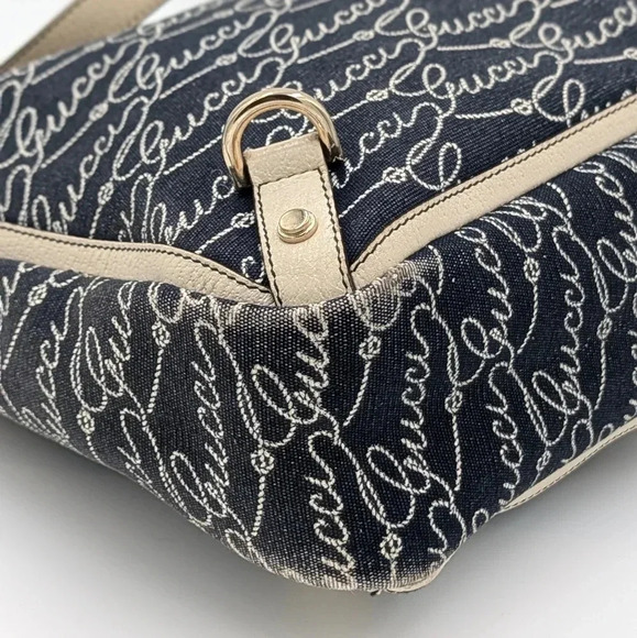 Authentic Gucci Abbey Shoulder Handbag Purse Canvas Leather - Picture 7 of 14